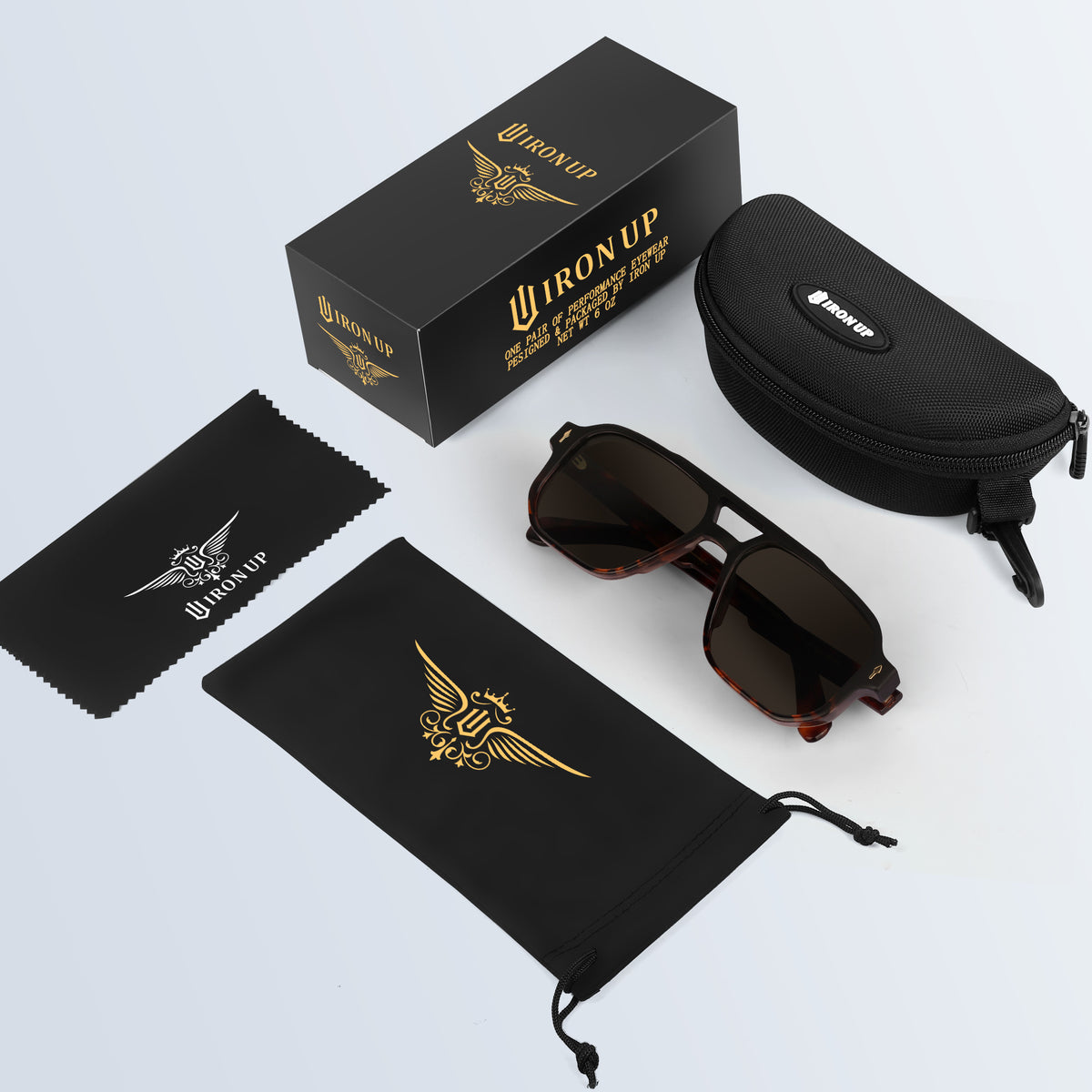 Iron Up Capone sunglasses with case, box and cleaning pouch