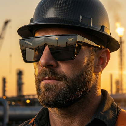 Worker wearing Iron Up Enforcer at sunset