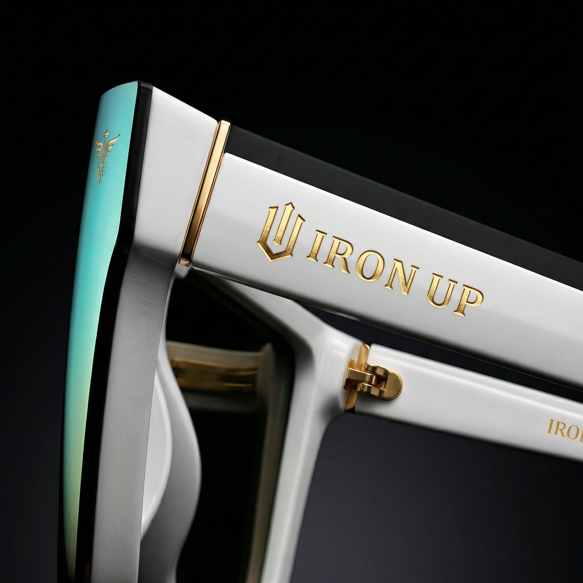Iron Up Envy white frame arm detail