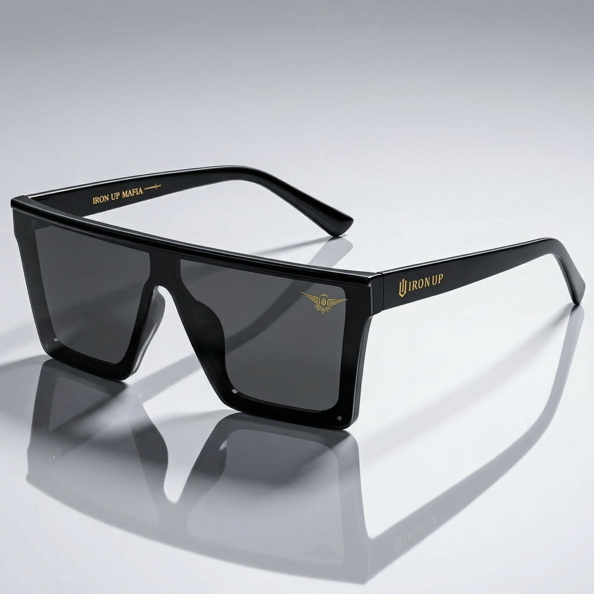 Iron Up Enzo polarized sunglasses, black frame with smoke lens