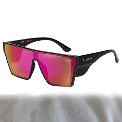 Iron Up AK-47 polarized safety sunglasses, pink lens
