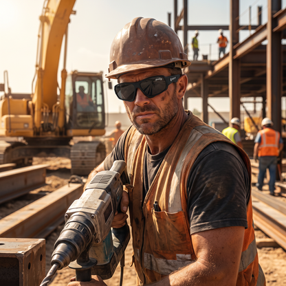 Construction worker wearing Iron Up Dark Knight