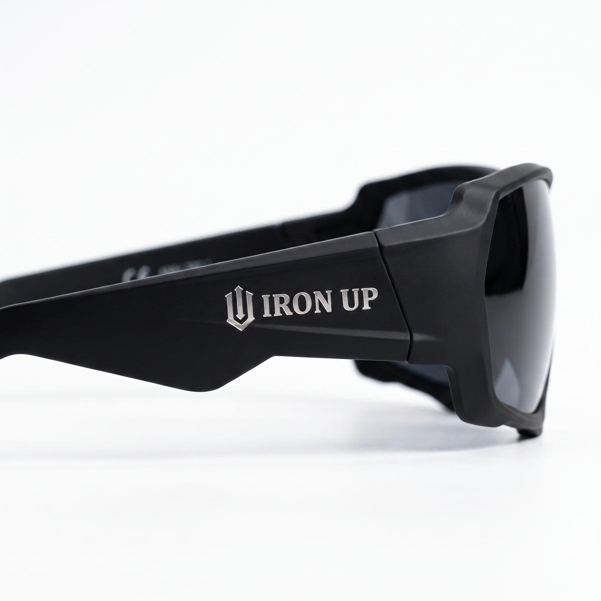 Iron Up Dark Knight polarized tactical safety glasses, side view