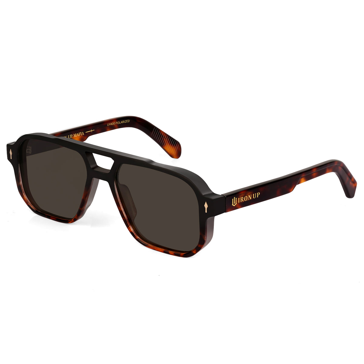 Iron Up Capone polarized sunglasses, tortoise frame with brown lens
