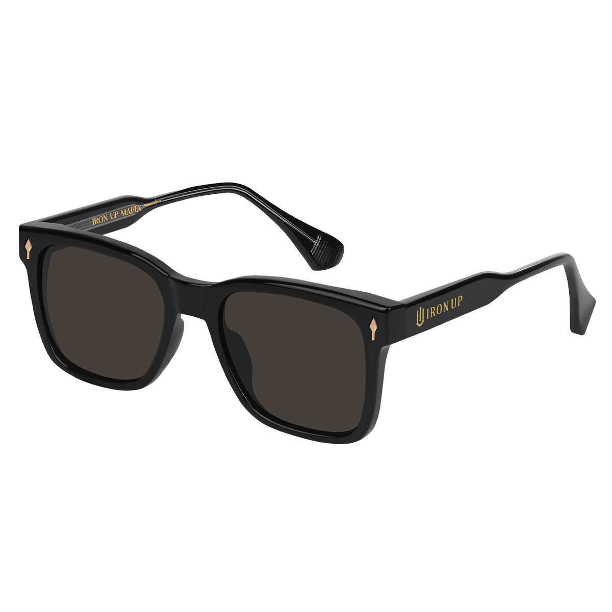 Iron Up Monroe polarized sunglasses, black frame with smoke lens