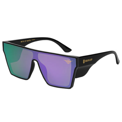 Iron Up AK-47 polarized safety sunglasses, purple lens