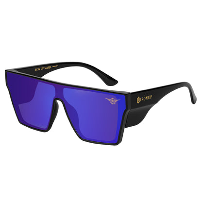 Iron Up AK-47 polarized safety sunglasses, blue lens