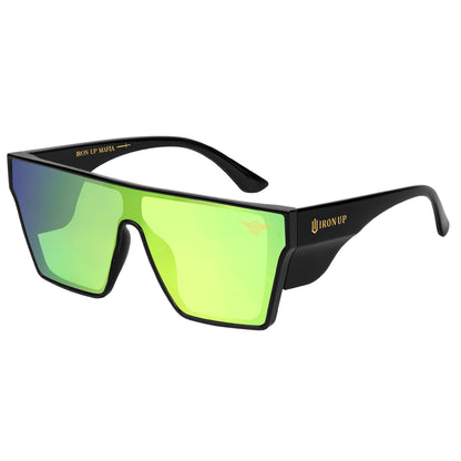 Iron Up AK-47 polarized safety sunglasses, teal green lens