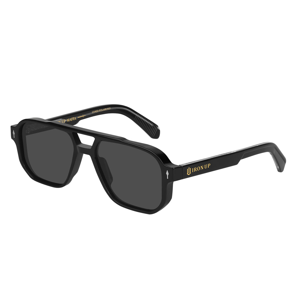 Iron Up Capone polarized sunglasses, black frame with smoke lens