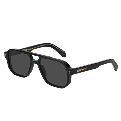 Iron Up Capone polarized sunglasses, black frame with smoke lens