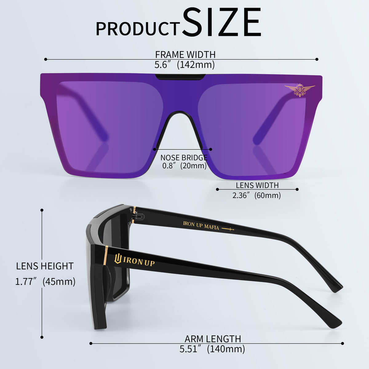 Iron Up Envy frame size measurements