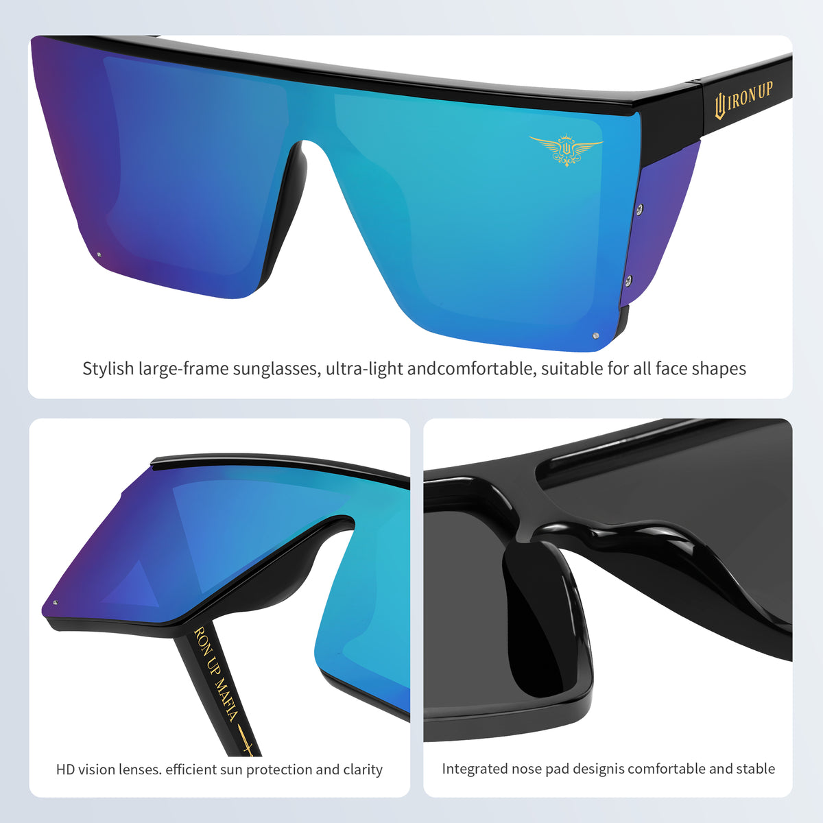 Iron Up Enforcer aqua mirror lens details
