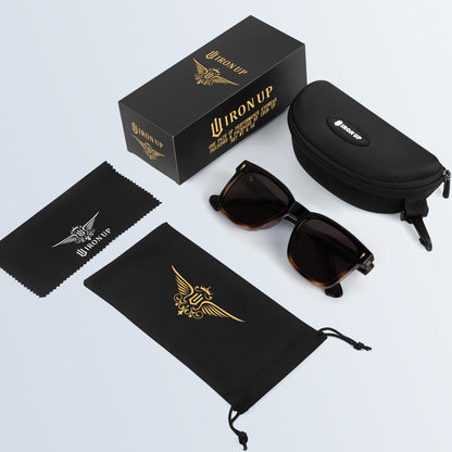 Iron Up Monroe sunglasses with case, box and cleaning pouch